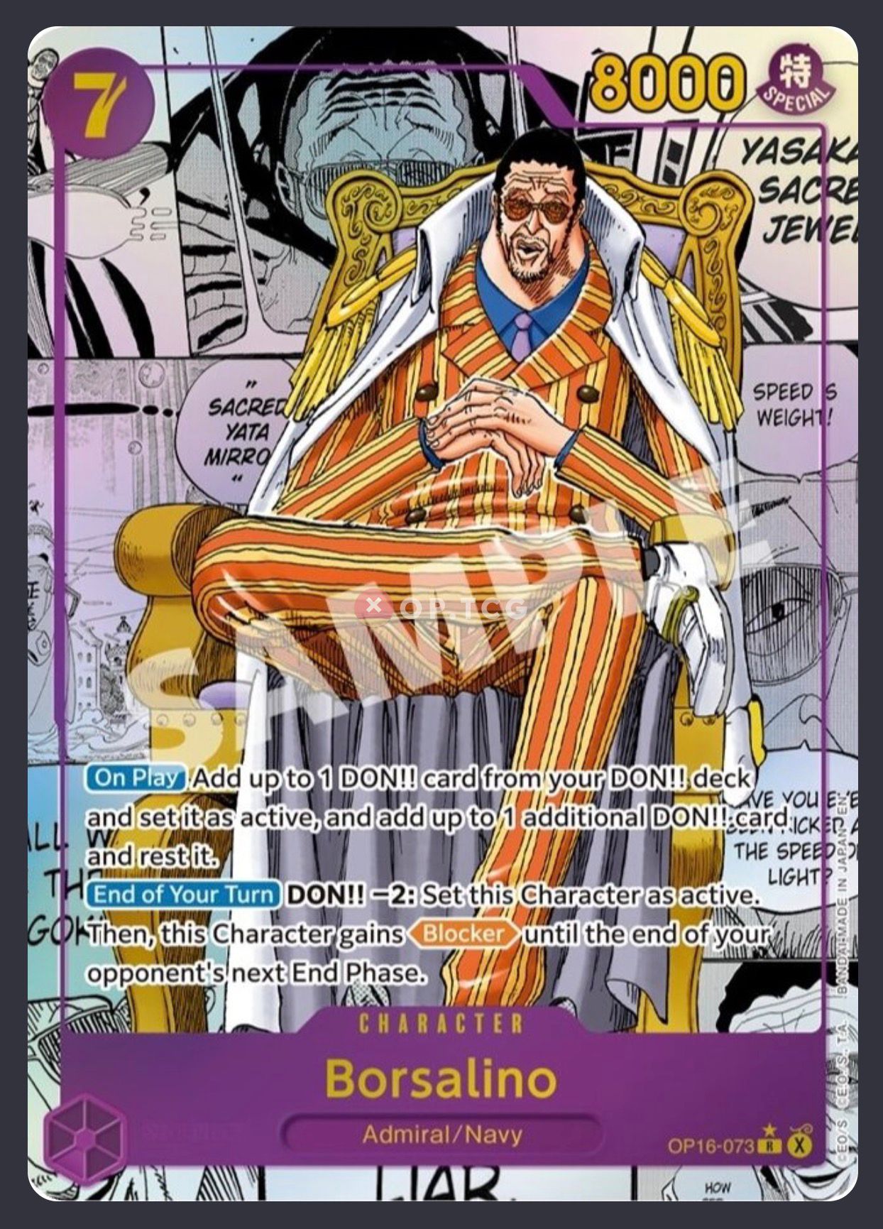 Manga Rare Borsalino OP-16 — L'Heure de la Bataille Décisive One Piece TCG